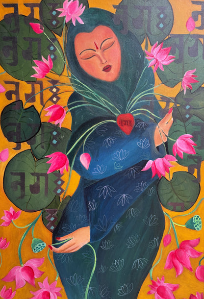The Heart – Nhuga | Original Acrylic Painting on Canvas (24" × 36")